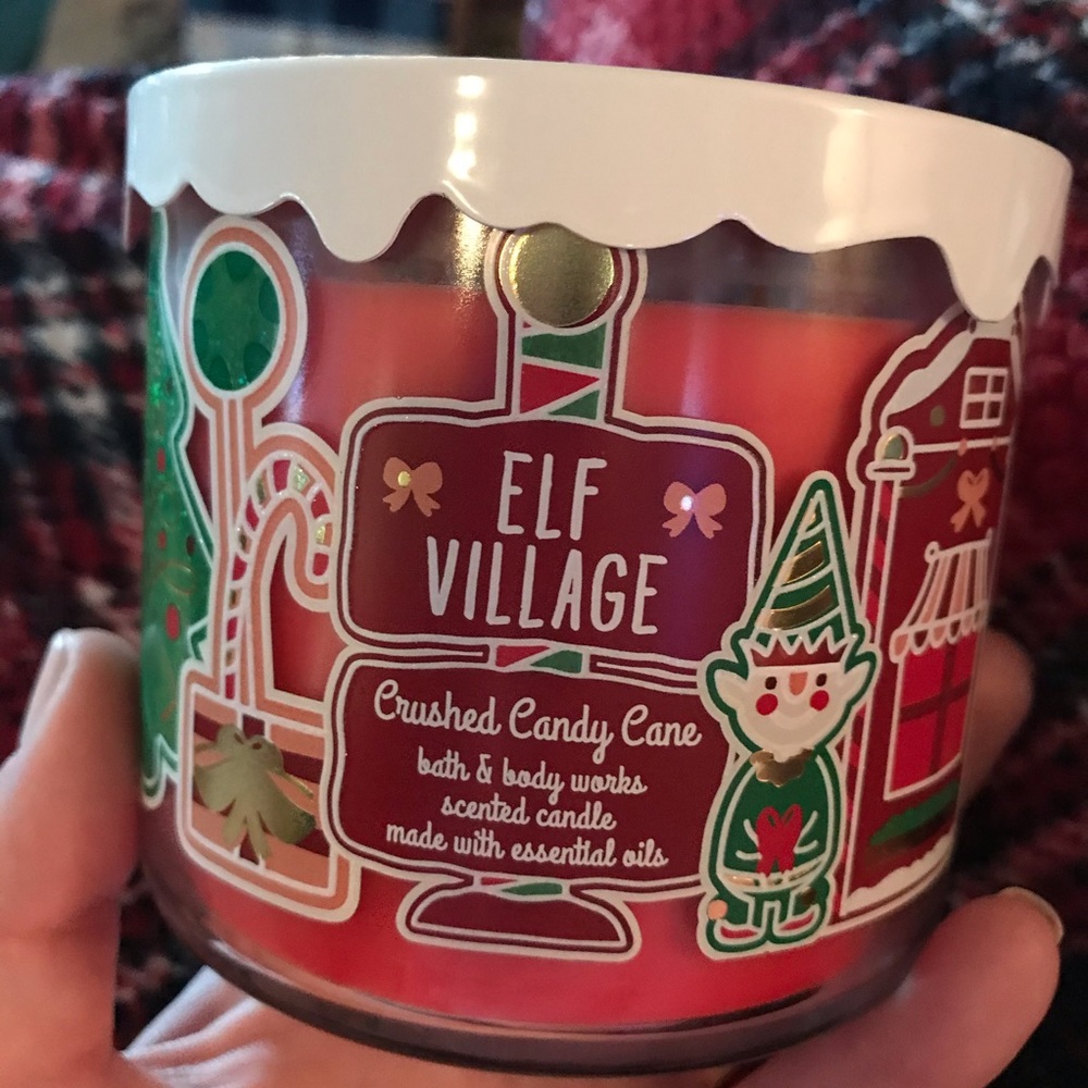 Elf village crushed candy cane candle bath body wo